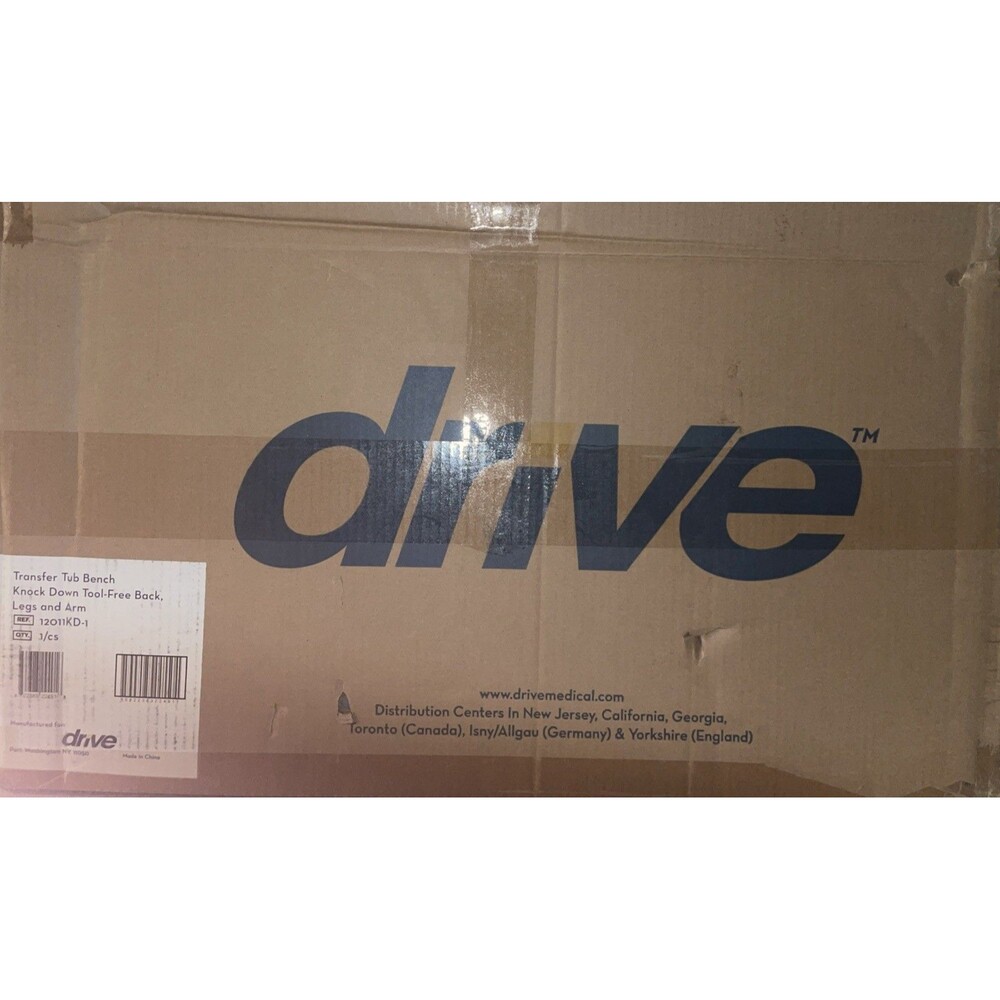 Drive Medical 12011KD-1 Tub Transfer Bench for Bathtub with Adjustable Backrest